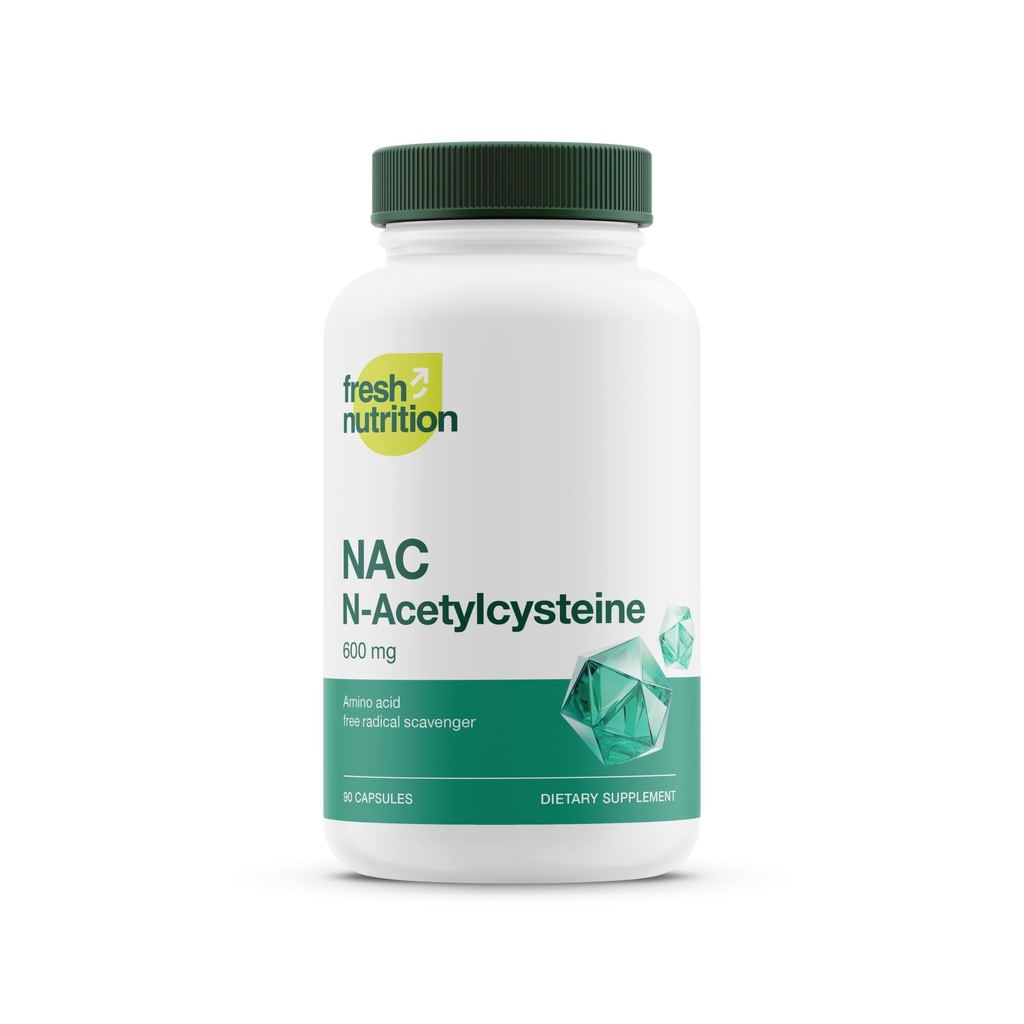 NAC Supplemento - N Acetyl Cysteine - Alto dosaggio 600mg - Aminoacidi - Vegan Friendly - Polvere NAC pura - 90 capsule