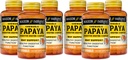 MASON NATURAL Papaya Digestive Enzyme Complex - Funzione digestiva sana, promuove l'assorbimento nutriente, Peach Flavor, 100 Chewables (Pack of 6)