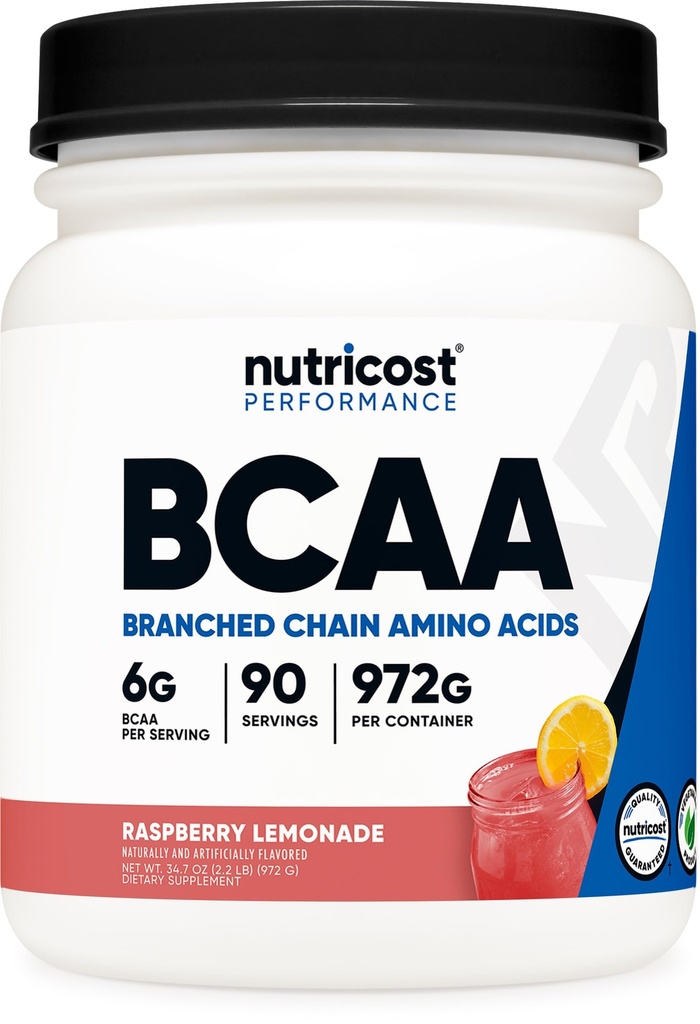 Nutricost BCAA Polvere 2:1:1:1 (Raspberry Lemonade, 90 Serve)