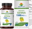 Brieofood Organic Senna 1500mg, 45 Serve, Vegetariano, Senza Glutine, 90 compresse vegetariane