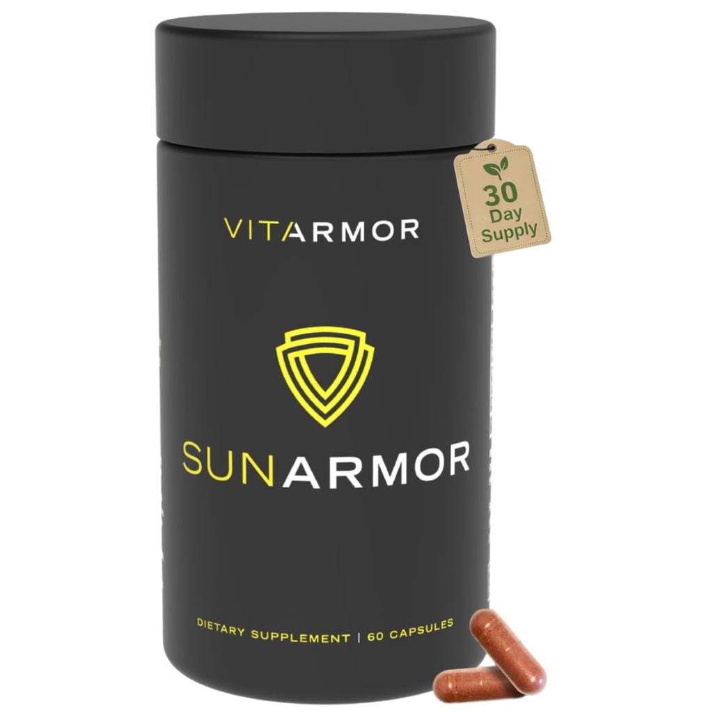 SunArmor, Integratore alimentare con Polypodium Fights The Signs of Photoaging, Utilizzare con Sunscreen, Dermatologist Sviluppato, 60 capsule