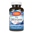 Carlson - Elite DHA Gems, 1000 mg DHA, Wild Caught, Sustainably Sourced, Funzione cerebrale e visione sana, 60 Softgels