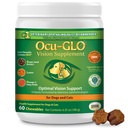 Ocu-GLO Cat & Dog Senior Supplemento per il supporto agli occhi - Integratori di vitamine per la visione masticabile per la cura di animali grandi e piccoli con Lutein, acidi grassi Omega-3, estratto di semi di uva e antiossidanti