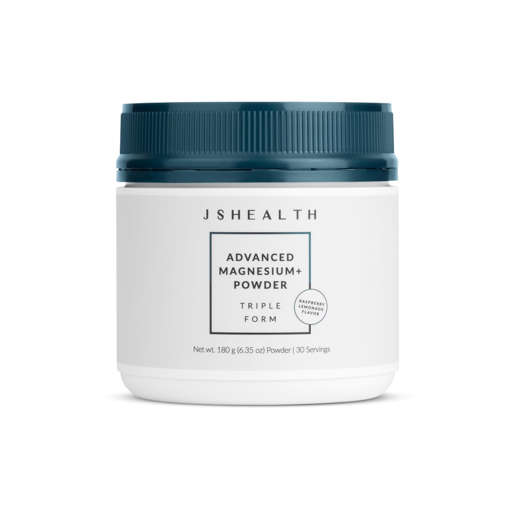 JSHealth Vitamins Magnesio avanzato+ Polvere con glicinato di magnesio e citrato - 3 forme biodisponibili, 400 mg/Serving
