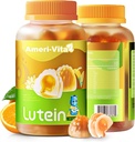 Zucchero Lutein 5mg Gummies per la salute degli occhi: con 1mg Zeaxanthin, Lutein Supplementi Occhi Vitamine di Gummies Filled Lutein Supplemento per Visione e protezione della luce blu, aroma d'arancia, 60 Conte