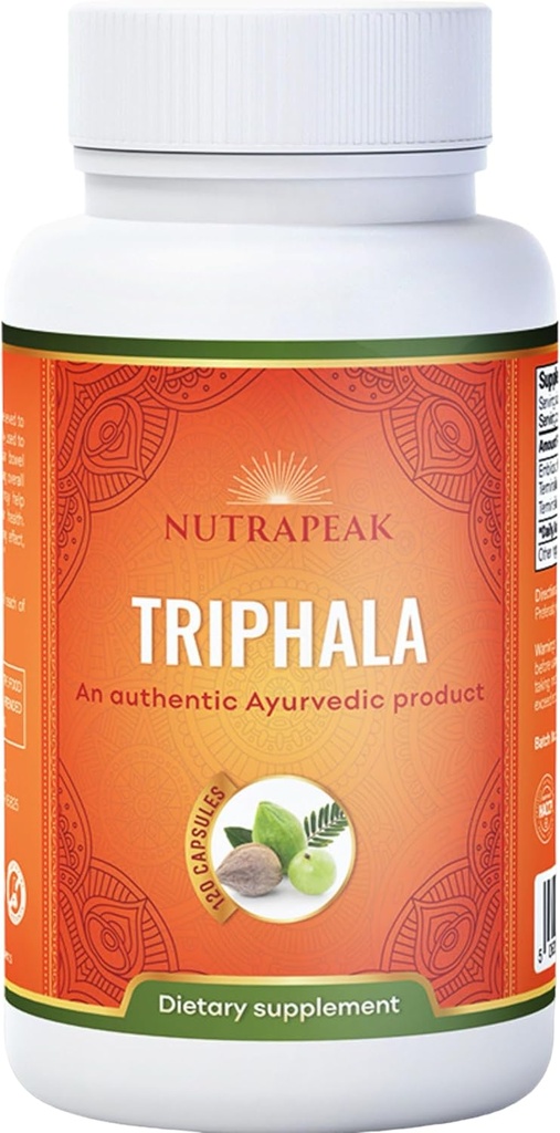 Triphala Capsules - 2000mg - Ayurvedic Triphala Guggulu Blend Realizzato con Amla Haritaki Bibhitaki Polvere - 120 Capsule - Vegan Non OGM Soy Free Gluten Free