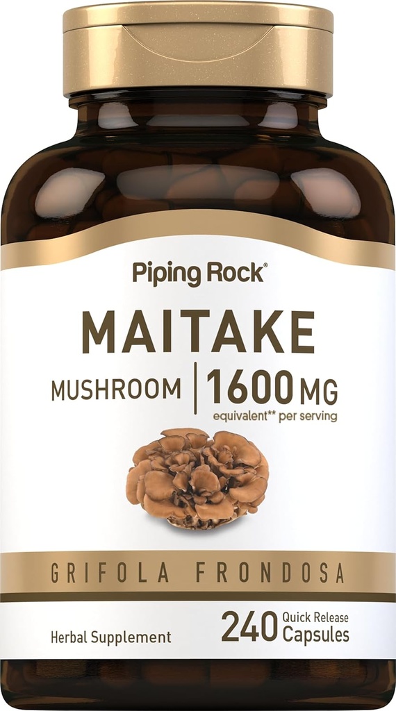 Piping Rock Maitake Mushroom Extract | 1600mg | 240 capsule | Integratore di erbe | Non OGM, Gluten Free