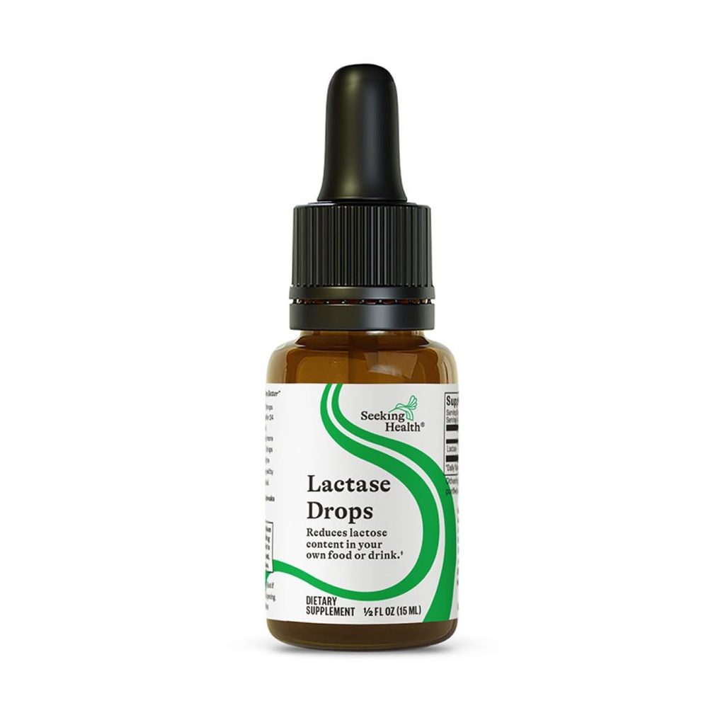 Cercando gocce di lattasi sanitaria - Supplemento liquido con enzima di lattasi per l'intolleranza dei latticini - Supporto di intolleranza per la digestione - Supplemento di enzima di lattasi - 0.50 Fl oz, 52 Serve