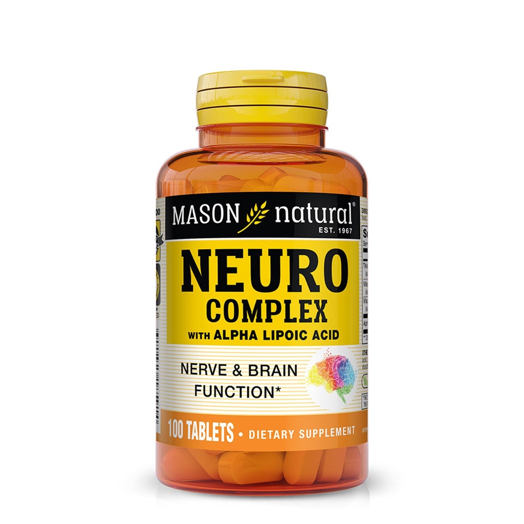 MASON NATURAL Neuro Complex con Alpha Lipoic Acid & Vitamin B12, Adatto per vegetariani, 100 compresse