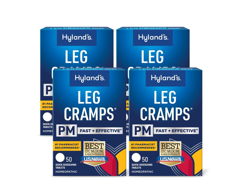 Gambe di Hyland PM, Rilievo di Gamba Notturna, Calf, e Cramps Piede, 50 Tavolette Rapide Disolvente 4-Pack (200 Totale)