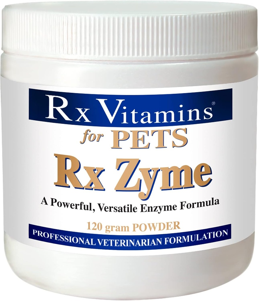 Vitamine Rx per animali Rx Zyme per cani e gatti - Aiuto Gastrointestinale Discomfort - Add to Food - 120g Polvere