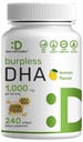 DHA Supplementi | 240 Softgels, Burpless, Limoni Flavor, DHA 1000mg + EPA 500mg, Pesce di pesce di pesce, Ricco in Omega-3s, Mercury Free, Non OGM, Cuore di cervello di sostegno e salute comune