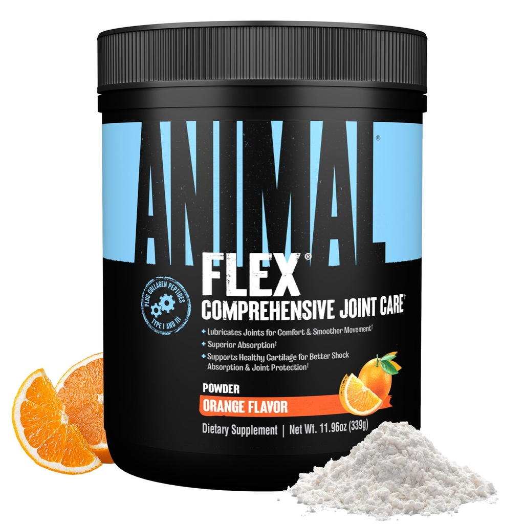 Animal Flex Powder - Integratore di supporto congiunto per il sollievo dal dolore, la riparazione e il ripristino dei muscoli con Turmerico, Glucosamina, Condroitina, MSM, Collagene e Boswellia, Grande aroma d'arancia di degustazione, 30 Scoops