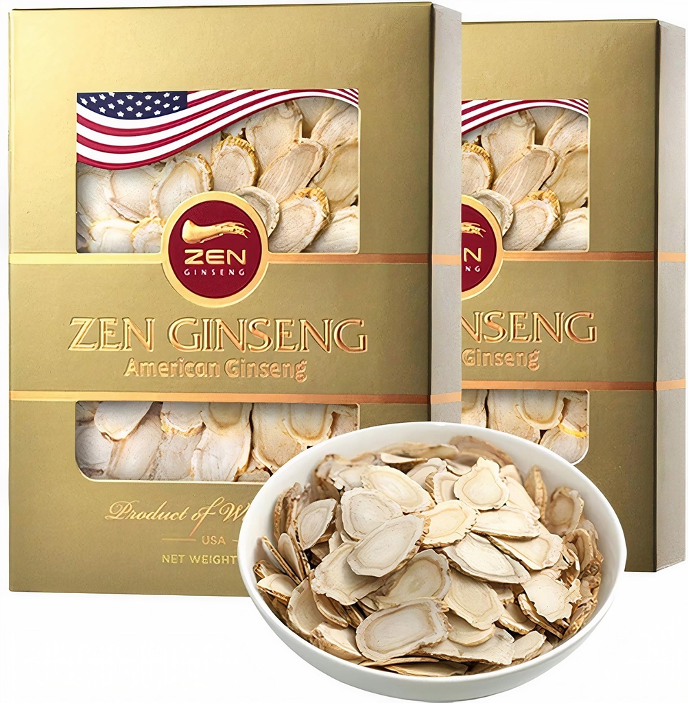 2 Scatole di American Wisconsin Ginseng Slices - Energia migliorata, Prestazioni e Salute Mentale per Uomini & Donne. Totale 8 Oz.