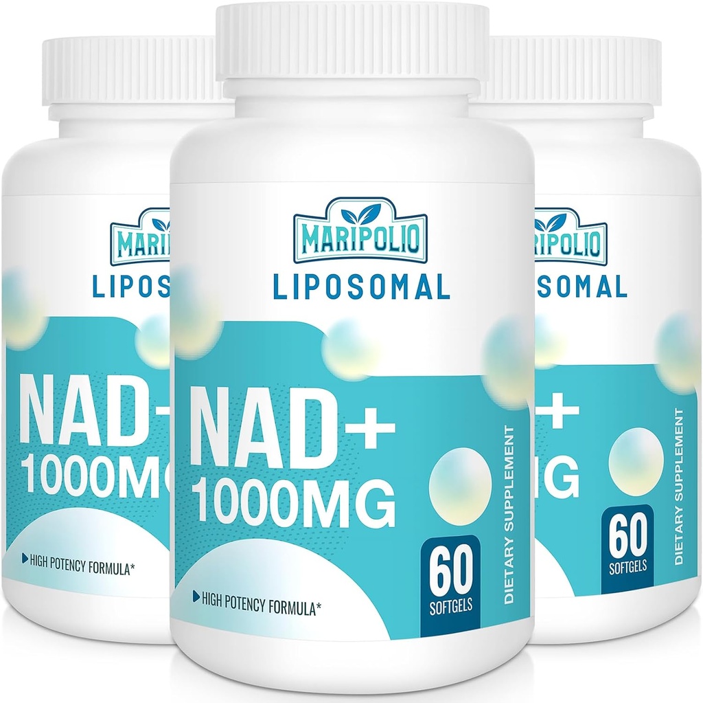 Liposomal NAD+ Supplemento 1000 mg | Pontecy NAD più alta | Max Absorption | Supplemento NAD puro | Riparazione dell'energia e del DNA, Difesa dell'invecchiamento, Funzione cerebrale | 180 Softgels
