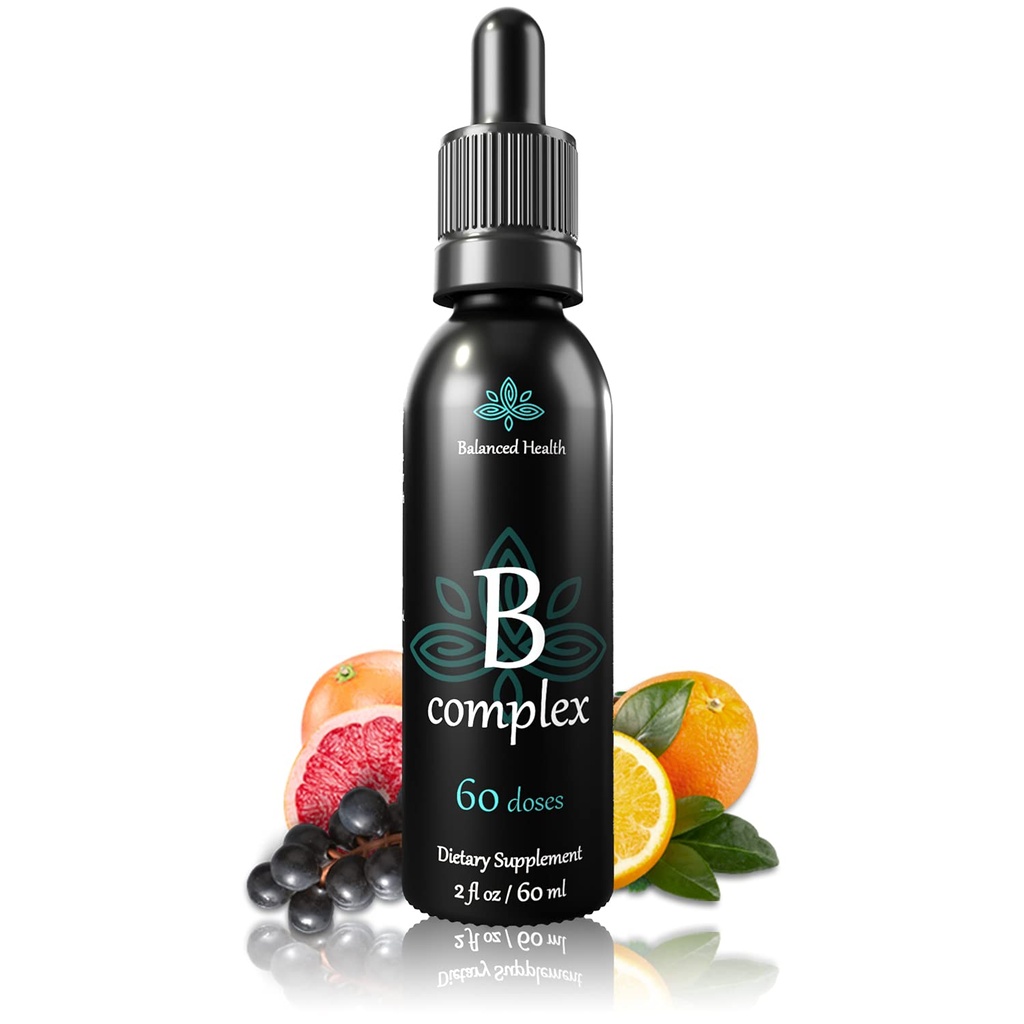 Vitamina B-Complex Gocce, 2oz, 60 Dose, Tutte le 8 B-Vitamins, Integratore di supporto energetico immunitario Non OGM