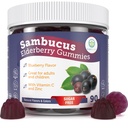 Purificare la vita Gummie di sambuco senza zucchero con vitamina C & zinco per adulti e bambini, Integratore di supporto immunitario per la salute respiratoria, Sambucus Antiossidante Gummies di sambuco - Vegan, 90 Conte
