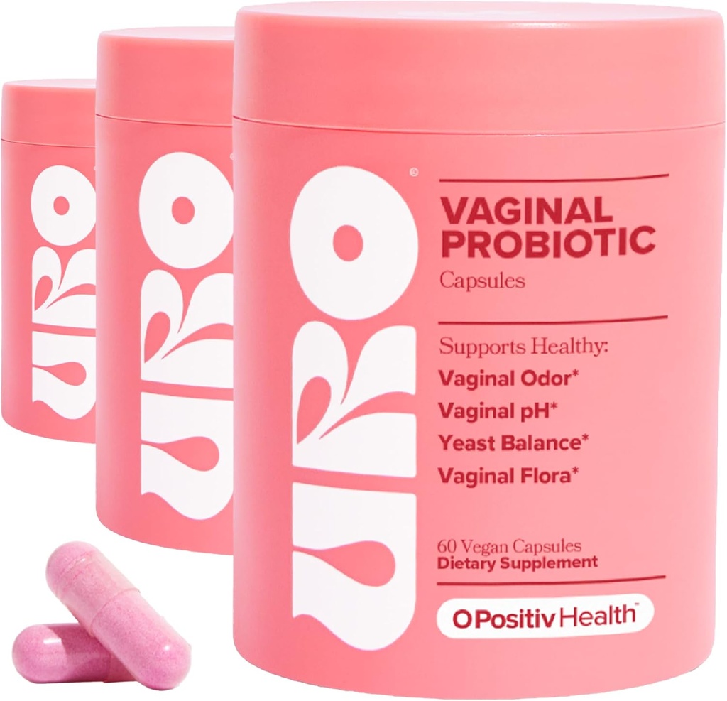 O Positiv URO Vaginal Probiotics for Women pH Balance con Prebiotics & Lactobacillus Probiotic Blend - Vaginal Health Supplement - Promuovere l'odore vaginale sano e flora vaginale, 60 conte (Pack of 3)
