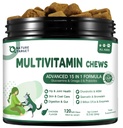 NATURE TARGET Multivitamina per cani - con MSM & Glucosamine, Omegas 3 & 6, Probiotici per la salute digestiva, Supporto congiunto, Pelle & Cappotto, Sistema immunitario & Salute complessiva 120 Cuciture Morbide
