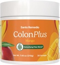 Santo Remedio Colon Plus, Pulitore di Colon, Integratore di fibre e probiotici di Psyllium dietetici, 30 Serve, Mango Flavor