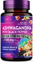 Ashwagandha 2,100 mg - Ashwagandha Supplementi per le donne in capsule vegetali con estratto di polvere e radice, pepe nero per alto assorbimento, pianta a base, non OGM, in bottiglia negli Stati Uniti - 120 capsule vegetali