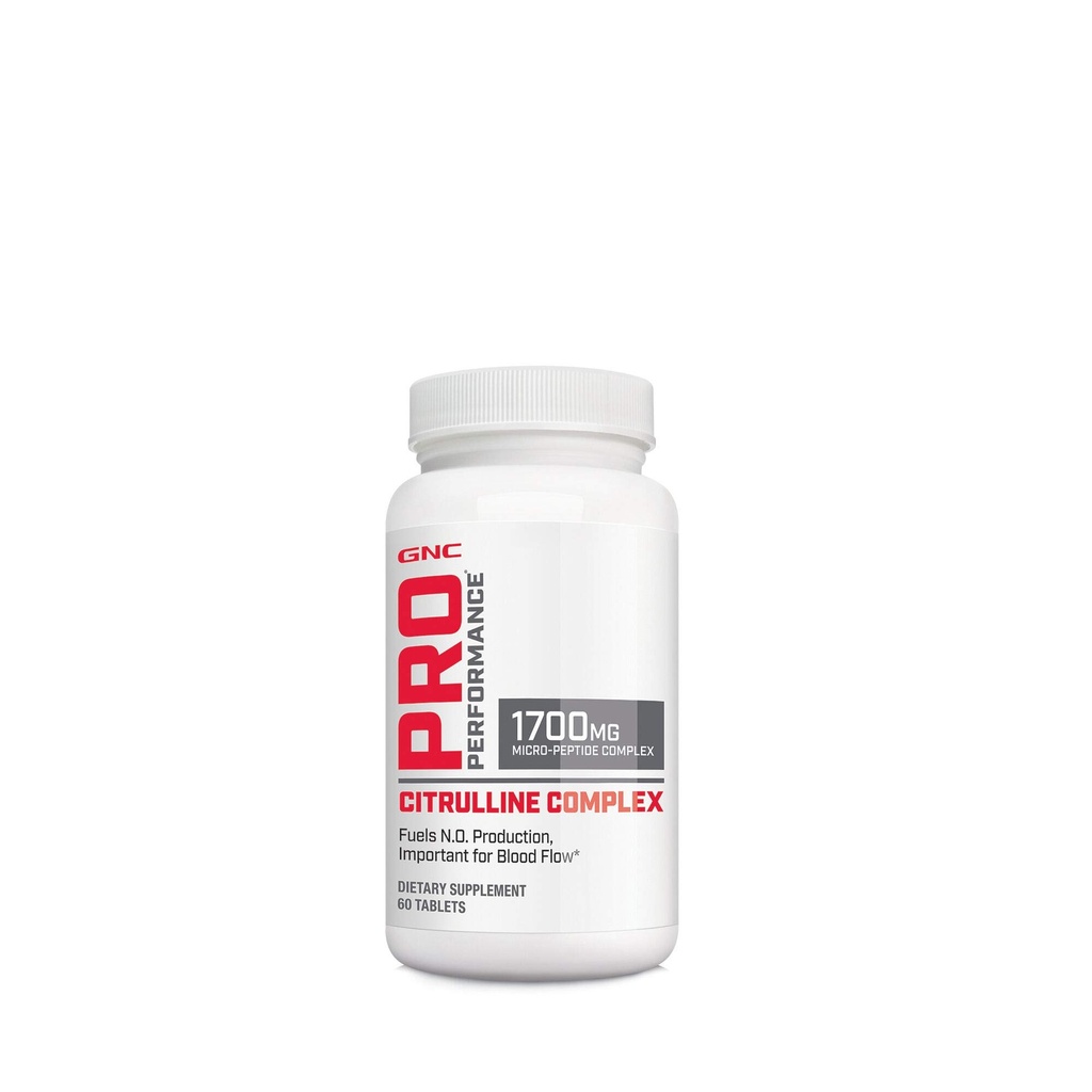 GNC Pro Performance Citrulline Complex 1700mg, 60 compresse, combustibili Nitric Oxide Produzione per flusso sanguigno