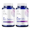 Biocidin G.I. Detox+ Gentle Binder & Liver GB+ Gallbladder Liver Support - Aiuta a ottimizzare la rimozione della tossina & Fat Digestion - Charcoal attivato, Zeolite, TUDCA & Bitter Herbs (2 Prodotti)