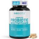 GOBIOTIX Multivitaminico con Probiotici e Enzimi Digestivi - 25 miliardi di CFU - Salute Digestiva, Probiotici per Donne e Uomini - Gluten Free Pills - 90 Capsule