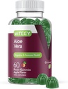Viteey Aloe Vera Gummies per Adulti - 50mg - Aids in Digestion and Immune Health - Aloe Vera Supplement - Vegan, Gelatin Free, Gluten Free, GMO Free, Tasty Chewable Raspberry Gummies