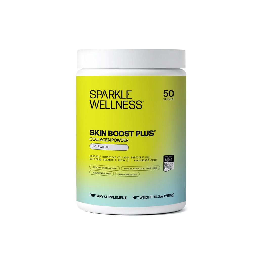 Scintilla Wellness VERISOL Bioattivo Peptidi di collagene idrolizzati | Supplemento di polvere di collagene con vitamina C & Acido ialuronico per capelli, pelle e salute delle unghie | Skin Boost Plus (No Flavor) [50-Serves]