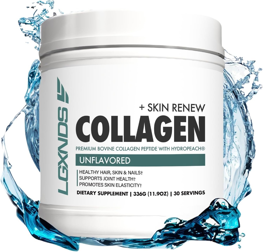 Polvere di collagene, Peptidi di collagene idrolizzati, Grass-Fed, Non OGM, Non aromatizzato, 20g Protein Per Serving, Supporta pelle, Capelli, Unghie, Giunti & Salute Gut, Keto & Paleo-Friendly, 30 Serve