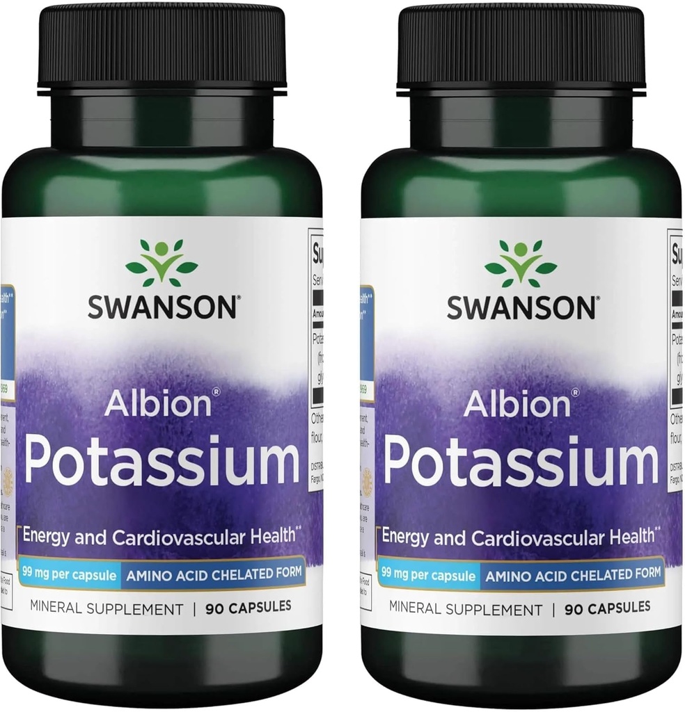 Swanson Albion Complexed Potassium 99 Milligrams 90 Capsule - (2 Confezione)