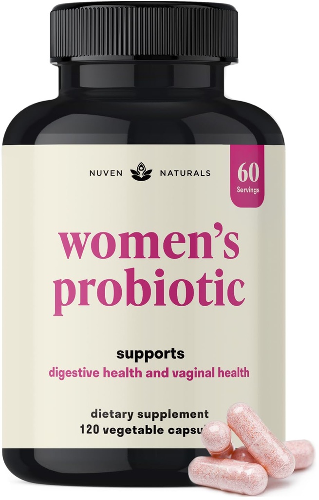 Probiotico 3-in-1 Femminile - 60 Serve - 12 Strane Uniche, Prebiotici, D-Mannose, & Cranberry per la salute digestiva, Salute vaginale e supporto immunitario - Prebiotici e Probiotici per le donne | pH Balance