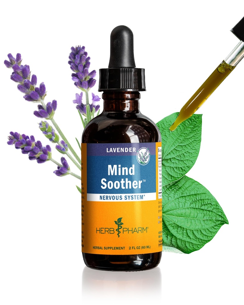 Herb Pharm Anxiety Soother Liquid Herbal Formula con l'estratto di Kava e olio essenziale di lavanda per il supporto dell'ansia mite e occasionale* - 2 oncia