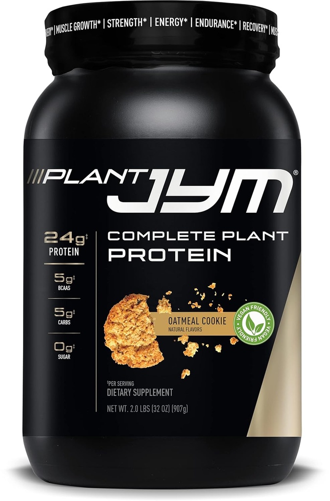 Pianta JYM Oatmeal Cookie Gourmet Latticini Free Plant Protein per Recupero, 5g BCAA, Lattosio Libero, Gluten Libero per Uomini & Donne 2kg