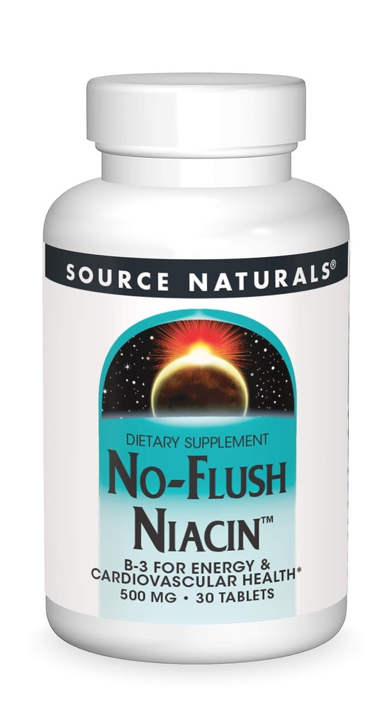 Niacin No-Flush, B-3 per l'energia e la salute cardiovascolare* 500 mg - 30 compresse