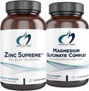 Design per salute Magnesio Glycinate Complex (60 capsule) & Zinc Supreme (90 capsule) - Magnesio ad alto assorbimento con Zinc Bisglycinate Chelate con Cofattori per Supporto Immune