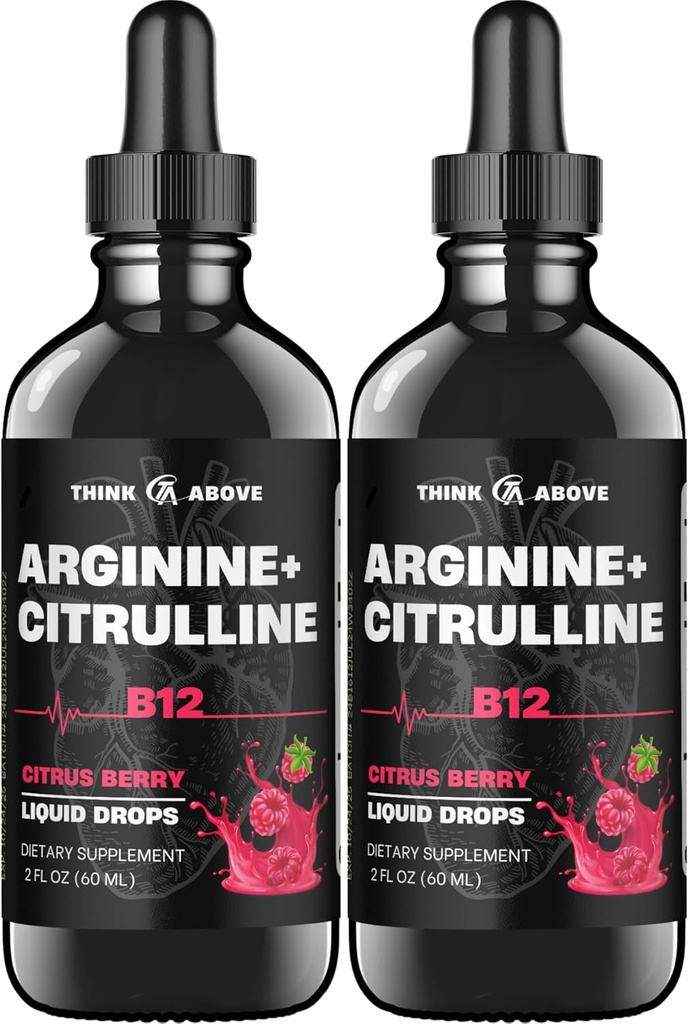 L-Arginina + L-Citrullina + B12 Gocce liquide, Citrus Berry Flavor, 2 fl oz, Confezione da 2
