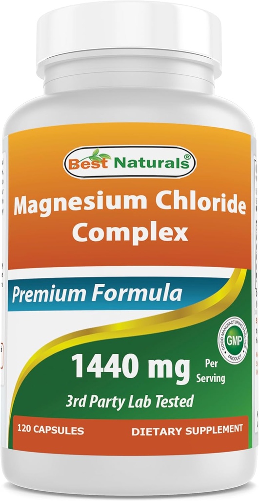 Best Naturals Magnesium Chloride (Cloruro De Magnesio) Complesso 1440 mg per porzione - 120 capsule