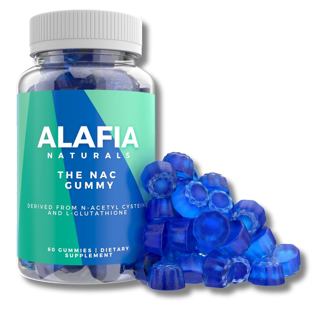 Zucchero-Free NAC Gummies, NAC Supplemento per la salute respiratoria, fegato Detox & Cleanse, rene, supporto antiossidante, N-Acetyl Cysteine Supplement MCT-Oil rivestito per l'assorbimento Vegan 60ct