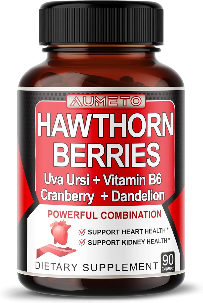 7 in 1 Ultra Hawthorn Berry con Uva Ursi Dandelion Cranberry Apple Cider Aceto - Cuore, Kinney Health Support