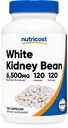 Nutricost White Kidney Beans Capsule 6.500mg Equivalent, 120 Capsule - Caps vegetariani, Gluten Free e OGM Free