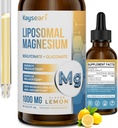 Gocce di Magnesio Liposomico ad alta resistenza, forme di Chelato facilmente assorbite di Magnesio Bisglicinato e Magnesio Gluconato, gocce liquide aromatizzate al limone 60ML
