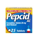 Compresse di sollievo da bruciore di stomaco ad alta resistenza, OTC medicina previene e allevia il riflusso di stomaco e acido a causa di indigestione acida, Riduttore acido di Famotidina 20mg, ad azione rapida, 25 ct