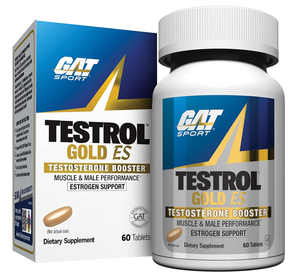 GAT SPORT Testrol Gold ES, Tribulus, DIM, Zinco, Longjack, Fenugreek, Saw Palmetto, Estrogen Balance, 60 compresse
