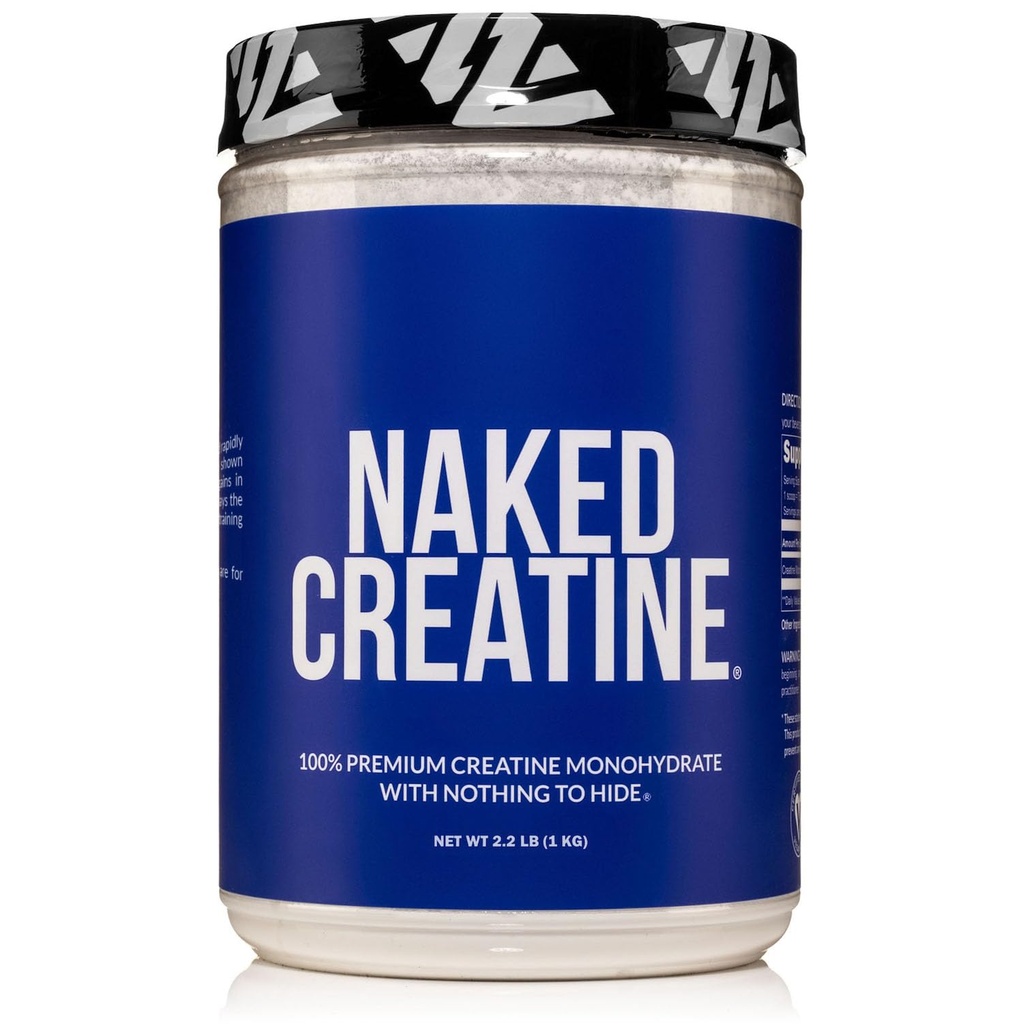 NAKED Pure Micronized Creatine Monohydrate – 200 Serve, 1000g Bulk – Certificato NSF, Vegan, Non OGM, Gluten & Soy Free - Muscle Building, Running Training, Gym & Fitness Supplement