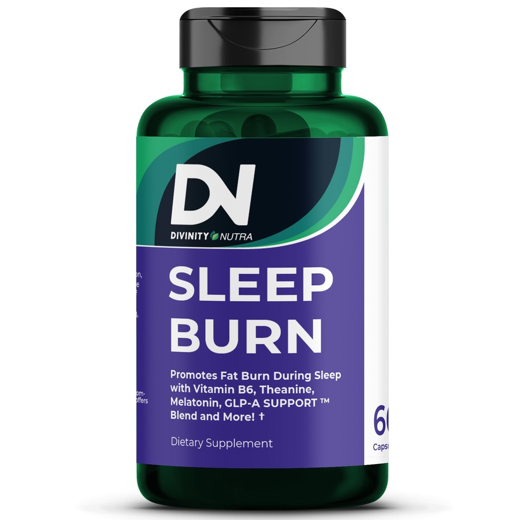 Bruciatore grasso notturno di notte di sonno, bruciatore grasso stretto e supporto naturale del sonno per gli uomini e le donne, Booster di metabolismo con vitamina B6, L-teanina Melatonina Astragalus Ceylon Cinnamon Berberina 60ct