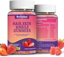 2 Confezione Capelli e Unghie Gummies con Biotin Collagen Vitamine per Donne - Supporta Capelli Sani, Pelle & Unghie - 120 Conte