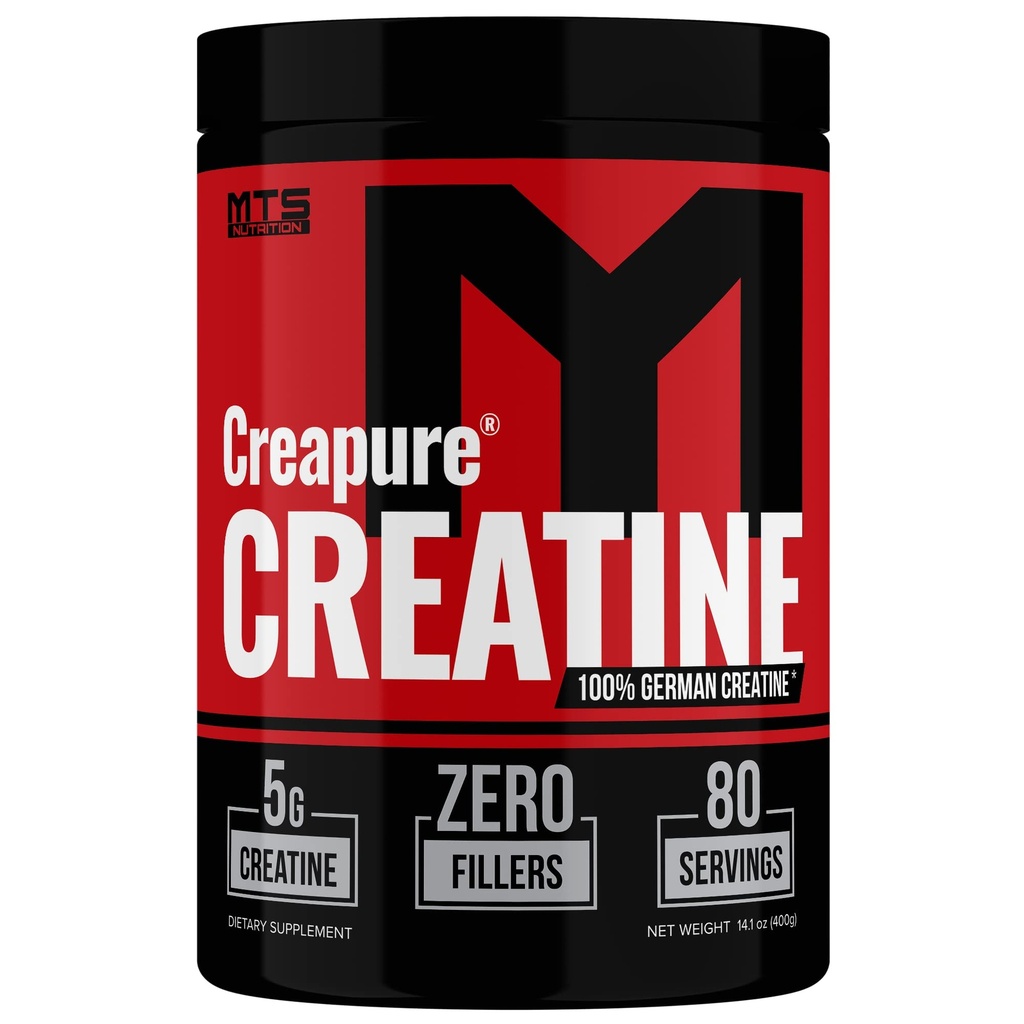 MTS Nutrition Creapure Creatine Powder - Muscle Growth & Recovery Supplement - 80 Serve non aromatizzate