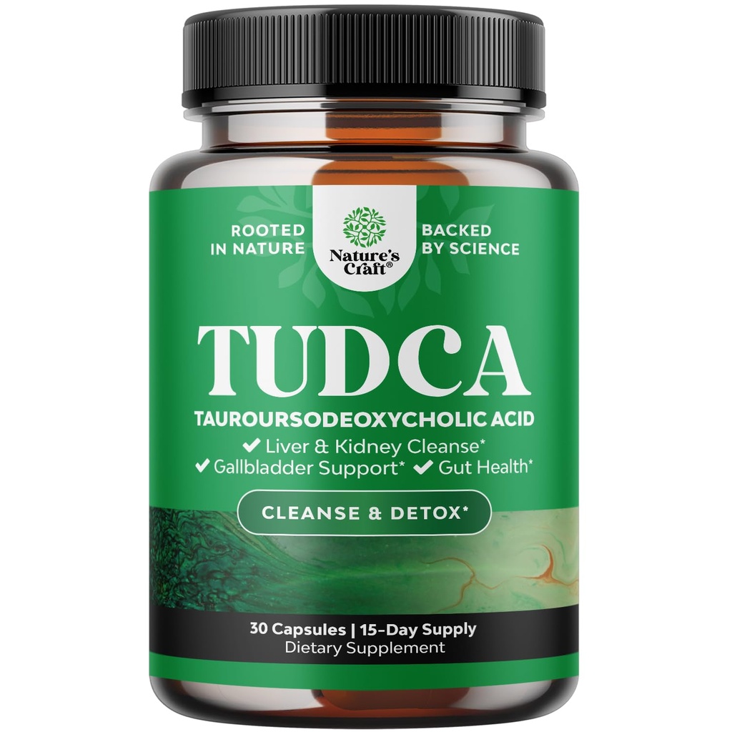 Advanced Bile Salt TUDCA Supplemento - Extra Forza TUDCA 500mg per Serving Sale Bile per Gallbladder Kidney and Liver Support - Alta purezza Tauro Ursodeoxycholic Acid Liver and Gallbladder Cleanse